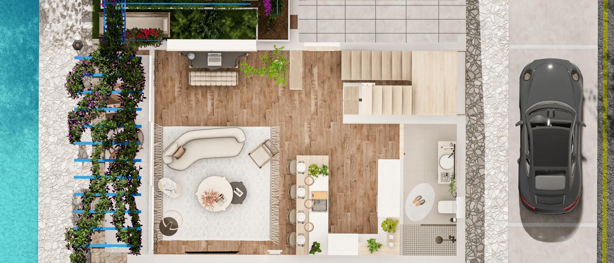 1+1 Loft Grundriss Erdgeschoss