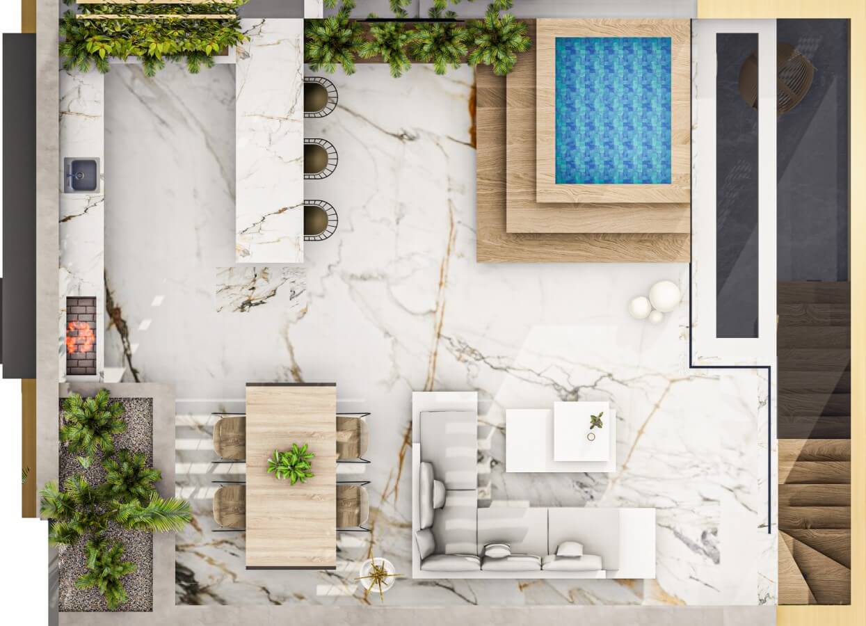 План террасы пентхауса