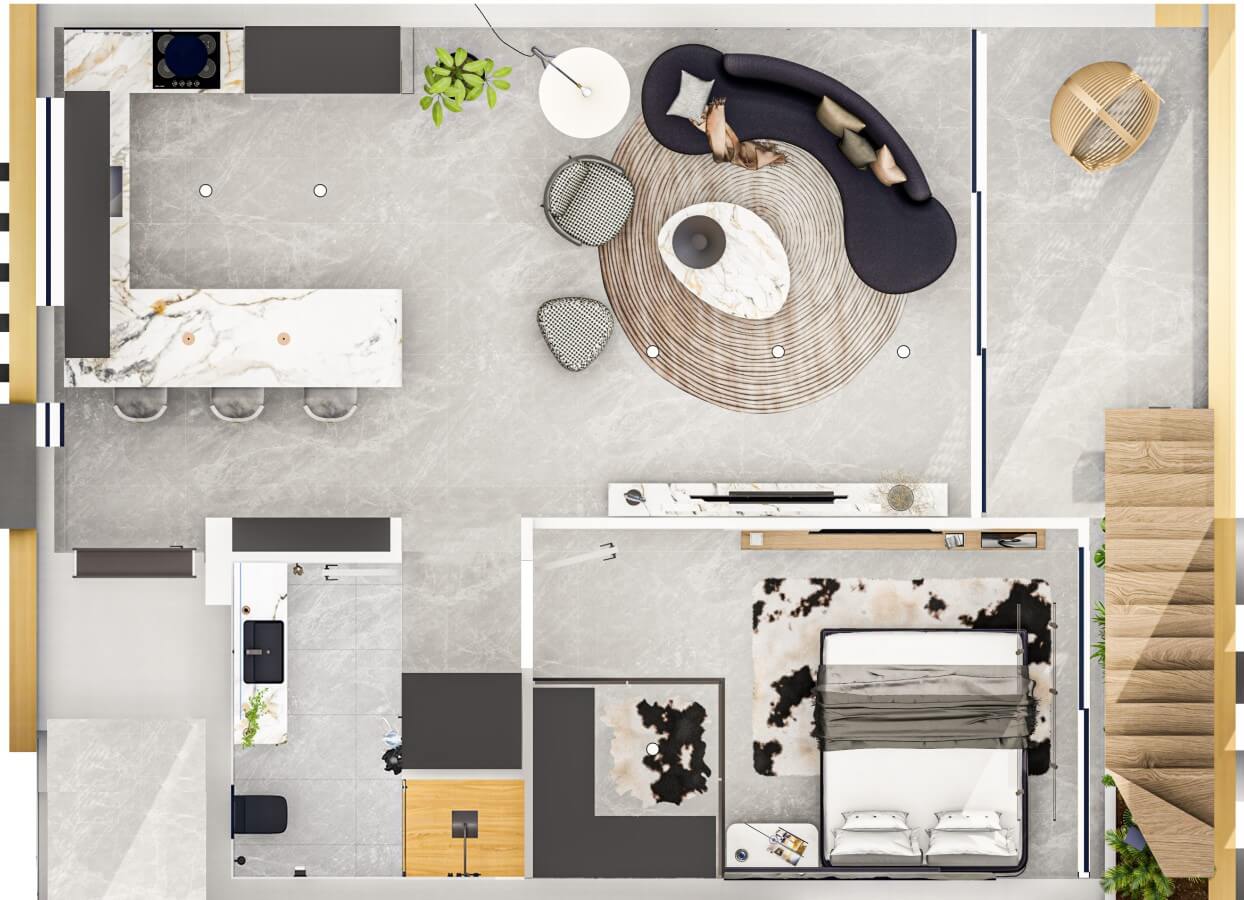 План пентхауса на втором этаже