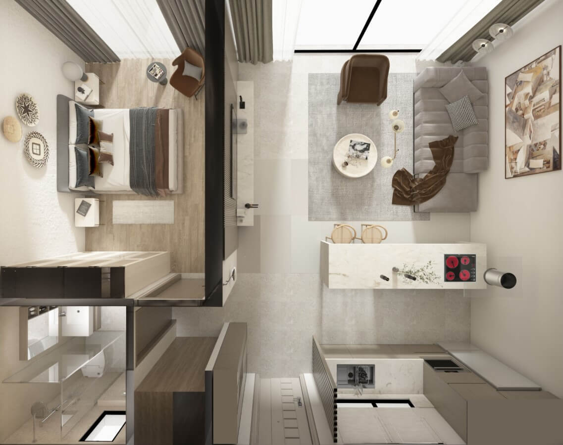 План квартиры с 1 спальней