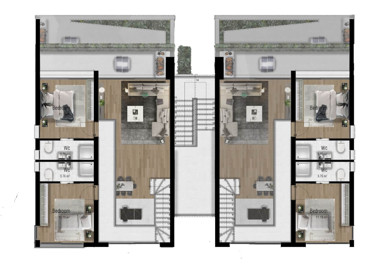План первого этажа 3+1 Loft