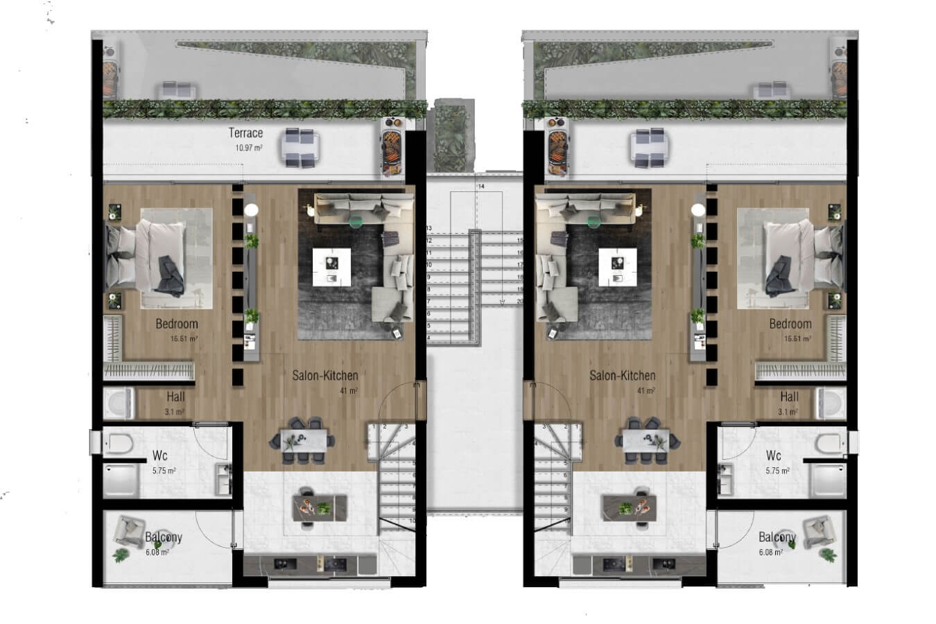 План мезонина 3+1 Loft