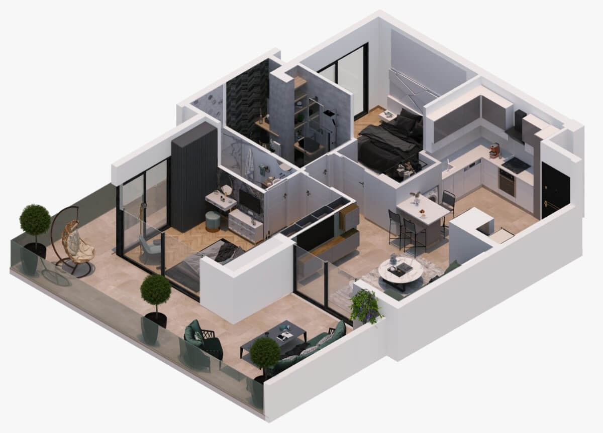 Premier 2 Bedroom Apartment Floor Plan