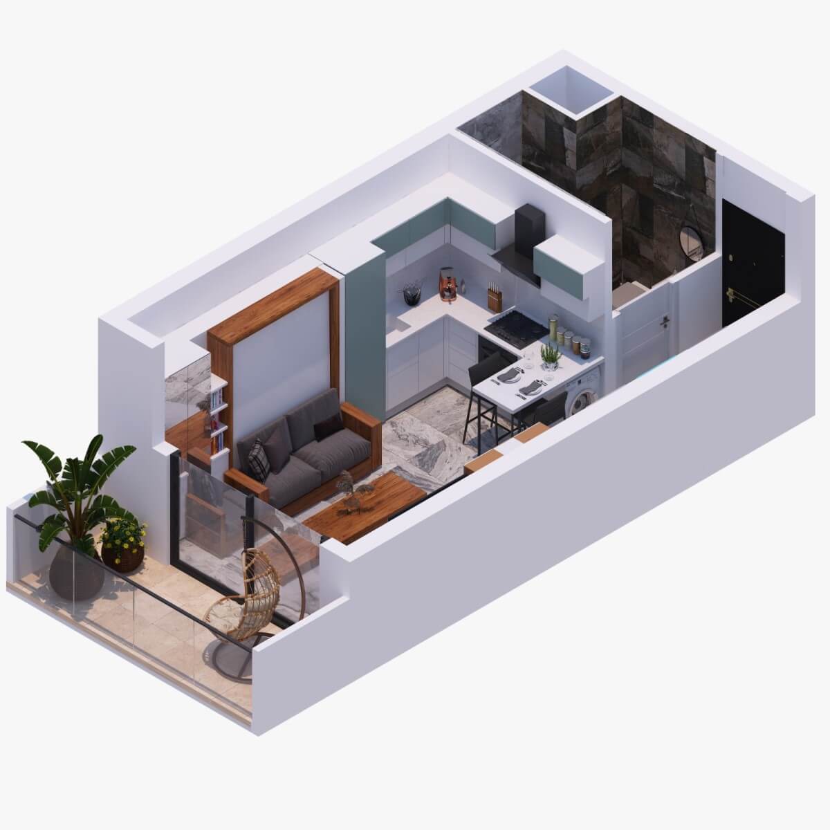 Studio Apartment Floor Plan