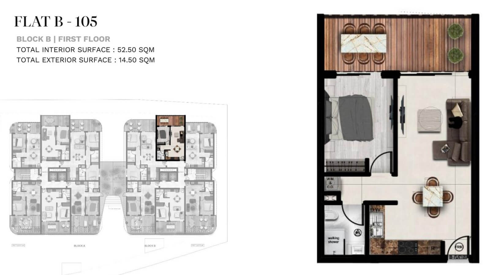 Apartament z 1 sypialnią